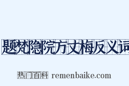 题梵隐院方丈梅反义词是什么意思的图片